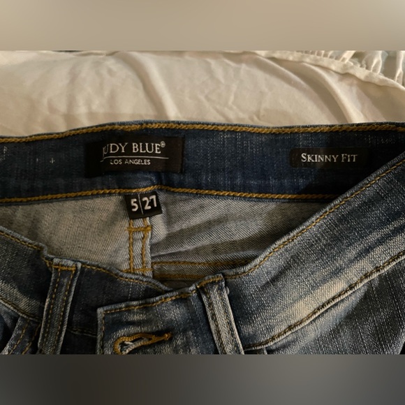 Judy Blue Dark Wash Distressed Skinny Jeans - Picture 3 of 6